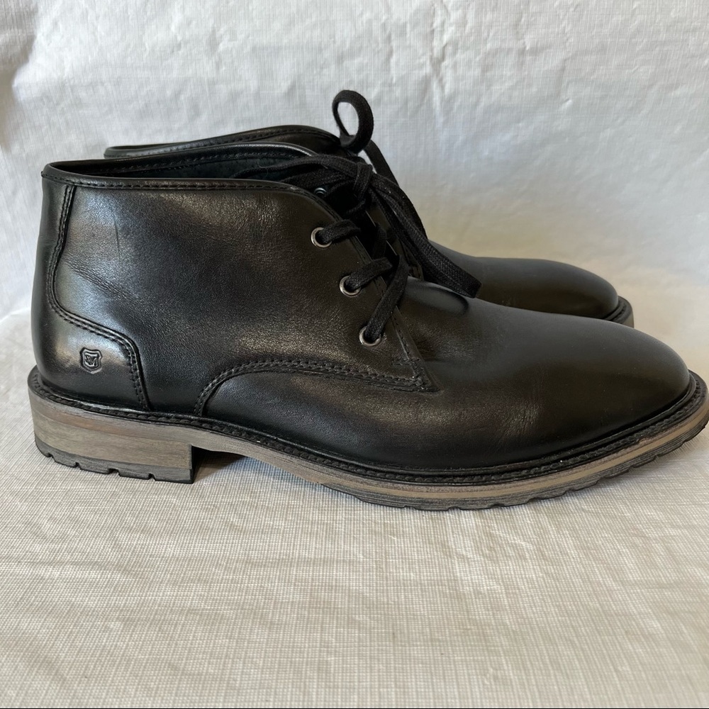 Andrew Marc Black Leather Chukka Boots